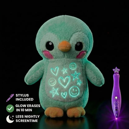 Glow-In-The-Dark Doodle Plush Doll Toy, Luminous Light Painting Plush Toy, Educational Stress Relief Toy, Birthday Gift