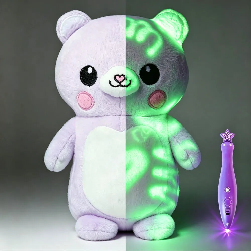 Glow-In-The-Dark Doodle Plush Doll Toy, Luminous Light Painting Plush Toy, Educational Stress Relief Toy, Birthday Gift