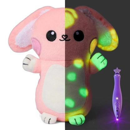 Glow-In-The-Dark Doodle Plush Doll Toy, Luminous Light Painting Plush Toy, Educational Stress Relief Toy, Birthday Gift