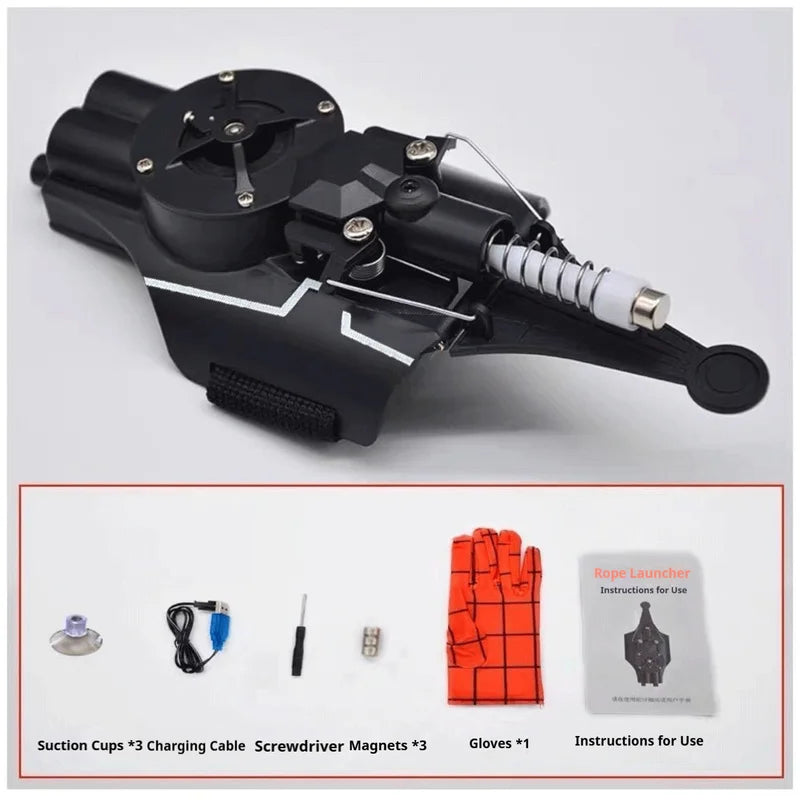 Electric Auto Retractable Web Shooter Wrist Mounted Web Launcher Novelty Cosplay Prop for Adult Role Play Collectible Ornament