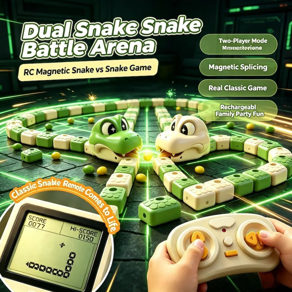 Magnetic Splicing Remote Control Battle Snake Toy Classic Snake Game Simulation RC Snake Family Interactive Party Game Gift