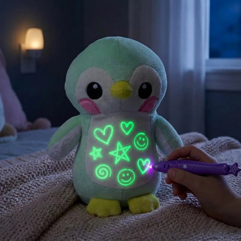 Glow-In-The-Dark Doodle Plush Doll Toy, Luminous Light Painting Plush Toy, Educational Stress Relief Toy, Birthday Gift