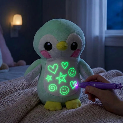 Glow-In-The-Dark Doodle Plush Doll Toy, Luminous Light Painting Plush Toy, Educational Stress Relief Toy, Birthday Gift