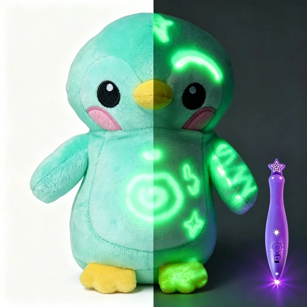 Glow-In-The-Dark Doodle Plush Doll Toy, Luminous Light Painting Plush Toy, Educational Stress Relief Toy, Birthday Gift