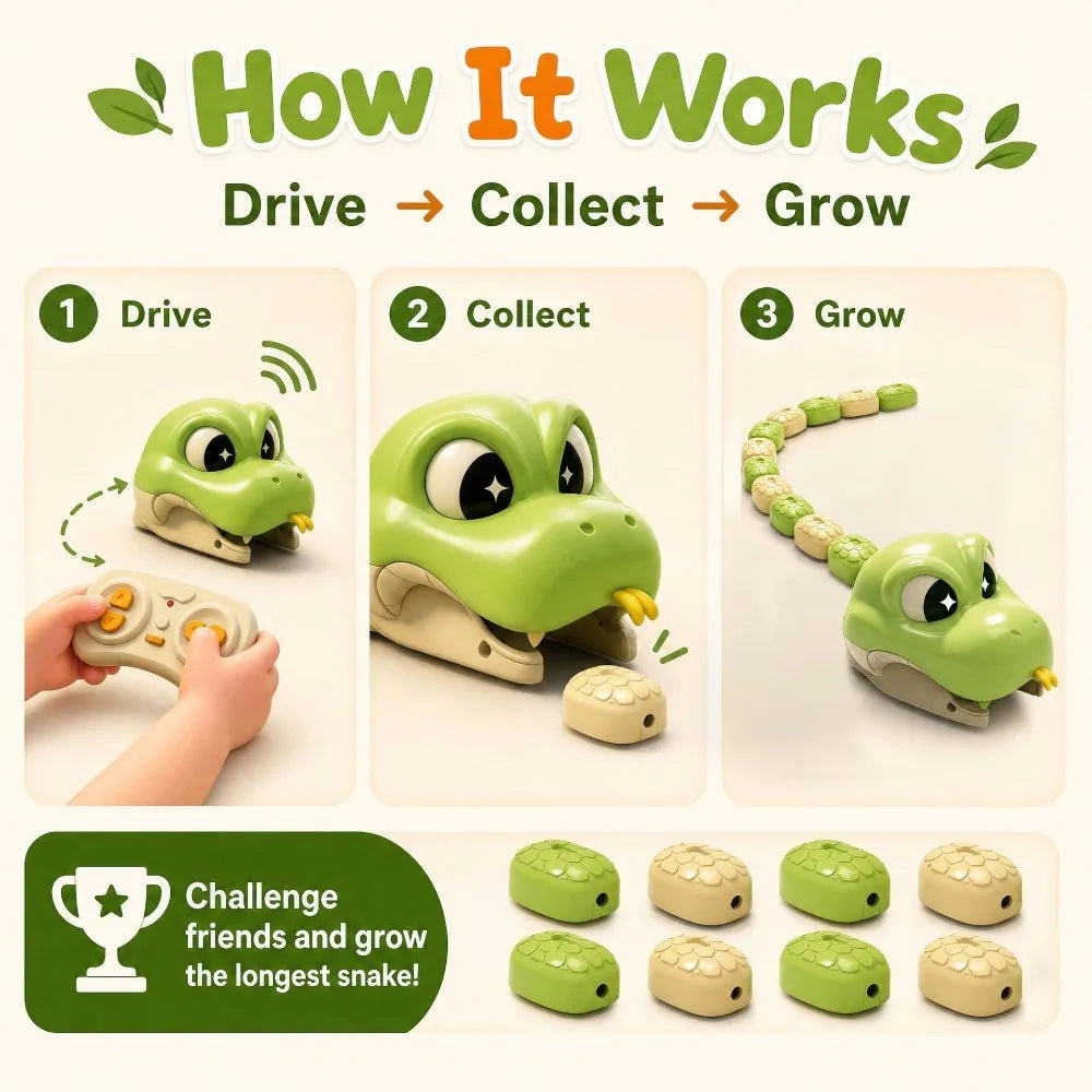Magnetic Splicing Remote Control Battle Snake Toy Classic Snake Game Simulation RC Snake Family Interactive Party Game Gift
