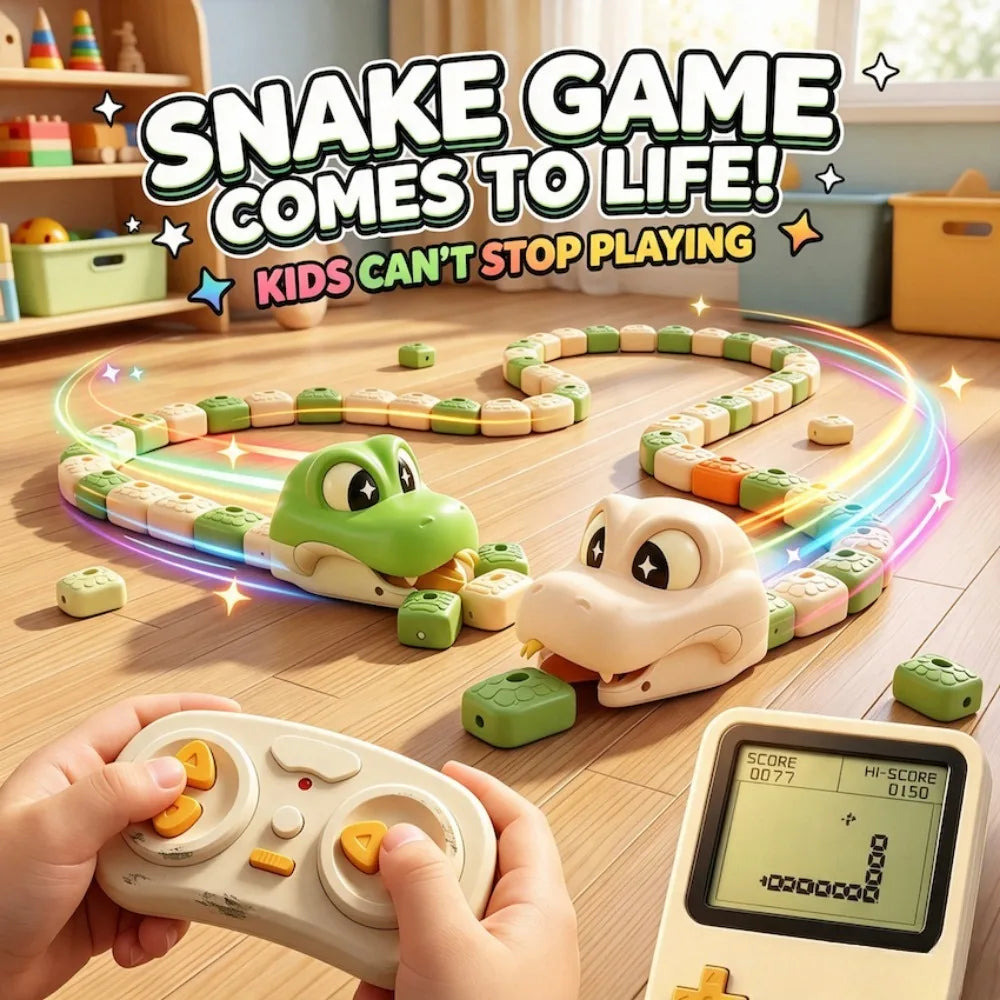 Magnetic Splicing Remote Control Battle Snake Toy Classic Snake Game Simulation RC Snake Family Interactive Party Game Gift