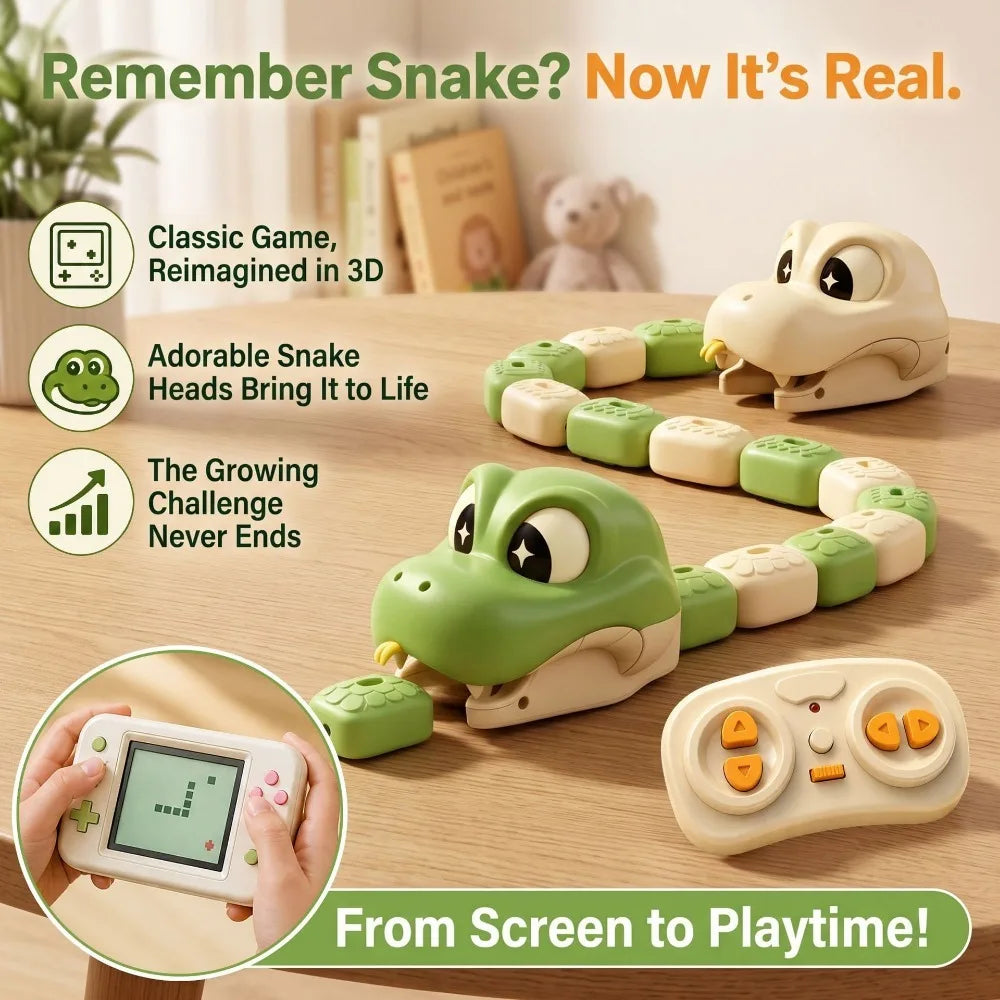 Magnetic Splicing Remote Control Battle Snake Toy Classic Snake Game Simulation RC Snake Family Interactive Party Game Gift