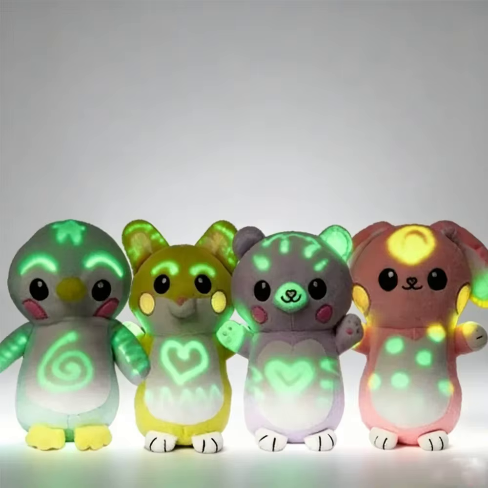 DoodleGlow four animal designs glowing together