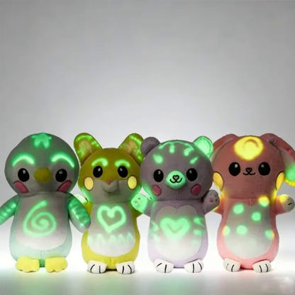 DoodleGlow four animal designs glowing together