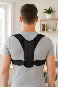 Posture corrector back brace worn from behind